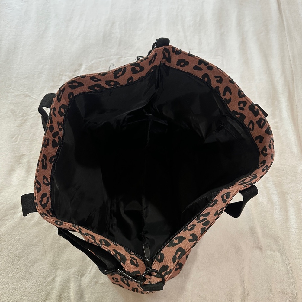 PINK Victoria's Secret Leopard Print Tote Bag - Brown and Black - Picture 3 of 4